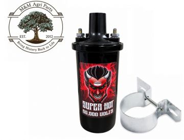 12 Volt Super Hot Rated Distributor Ignition Coil - 60,000 Volts ~ Internally Resisted